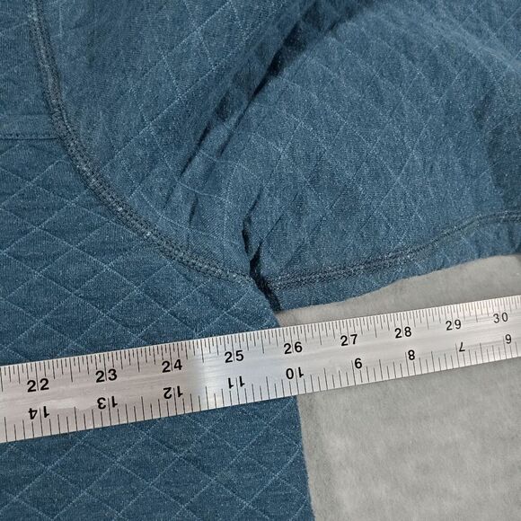 Eddie Bauer Sweater Mens 2XL Blue Quilted Fortify Single Pocket 1/4 Zip Pullover - Picture 3 of 9